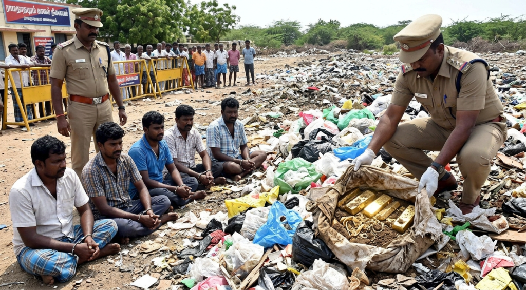குப்பைக் கிடங்கில் கிலோ கணக்கில் தங்கம்; மதிப்பு மட்டும் ரூ. 5 கோடி: ராமநாதபுரத்தில் 5 பேர் கைது