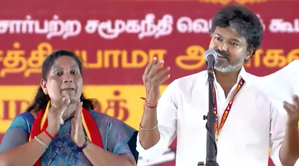 எம்மதமும் நம்மதம்; தரம் தாழ்ந்து ஒருமையில் தி.மு.க விமர்சனம்: தாராபுரத்தில் விளாசி விஜய்