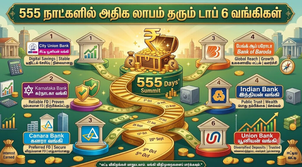 வங்கி எப்.டி வட்டிக்கு செக்மேட்; 555 நாட்களில் அதிக லாபம் தரும் டாப் 6 வங்கிகள்!
