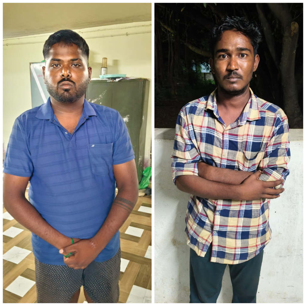 இரண்டு கிலோ எடை கொண்ட கஞ்சா பறிமுதல் இருவர் கைது
