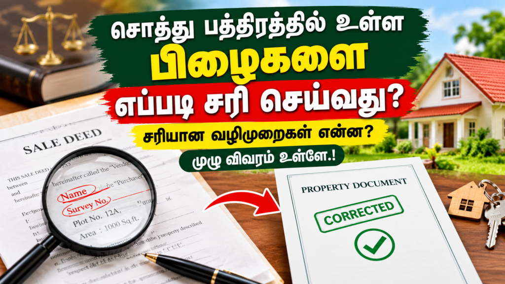 சொத்து பத்திரத்தில் உள்ள பிழைகளை எப்படி சரி செய்வது? சரியான வழிமுறைகள் என்ன? முழு விவரம் உள்ளே.!