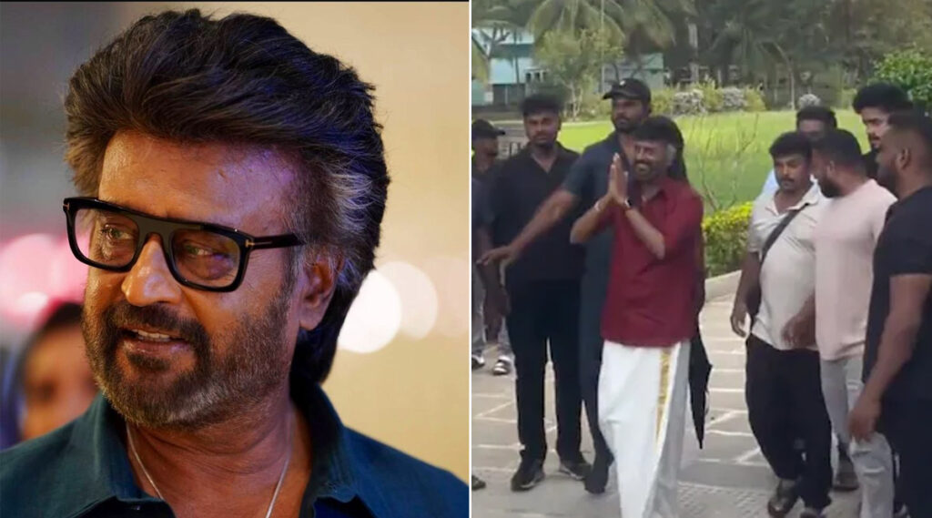 மைசூரில் தர்மன் ஷூட்டிங்: ஆட்டோ ரிக்ஷாவில் வந்து இறங்கிய ரஜினிகாந்த்