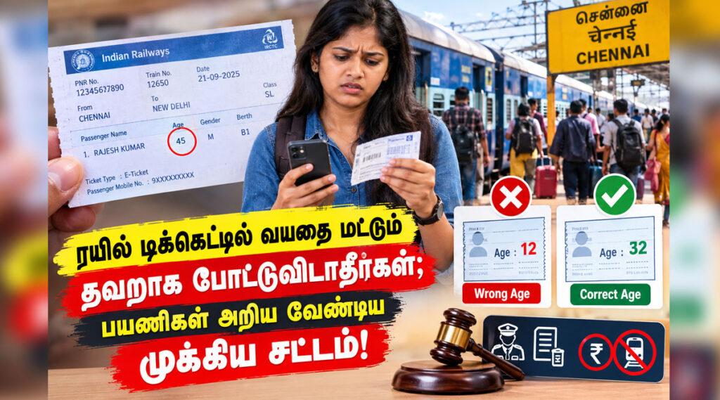 ரயில் டிக்கெட்டில் வயதை மட்டும் தவறாக போட்டுவிடாதீர்கள்; பயணிகள் அறிய வேண்டிய முக்கிய சட்டம்!