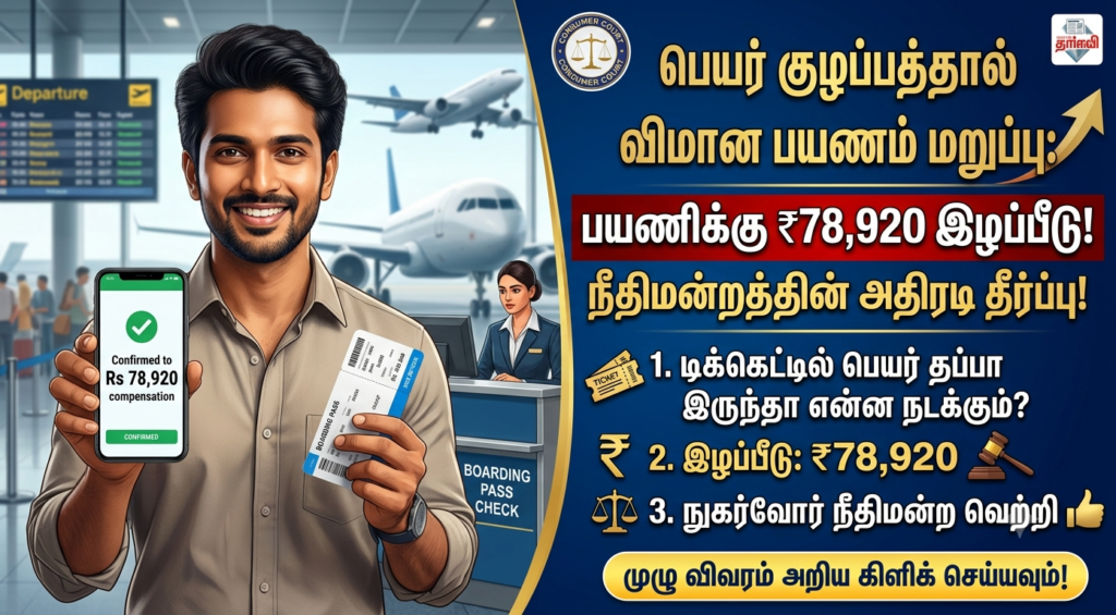 விமான நிலைய அதிகாரிகளின் அலட்சியம்; பெயர் மாறினால் பயணம் கிடையாதா? நுகர்வோர் நீதிமன்றம் போட்ட அதிரடி உத்தரவு!