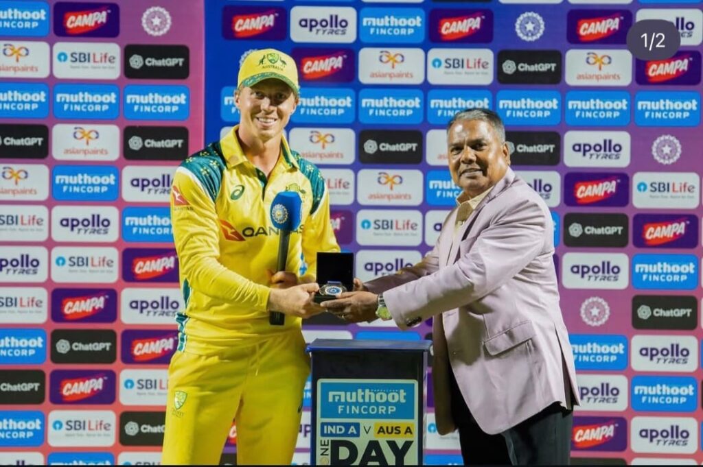 இந்தியாவுக்கு எதிரான முதல் ஒரு நாள் போட்டி ஆஸ்திரேலியா ஏ அணி அபார வெற்றி